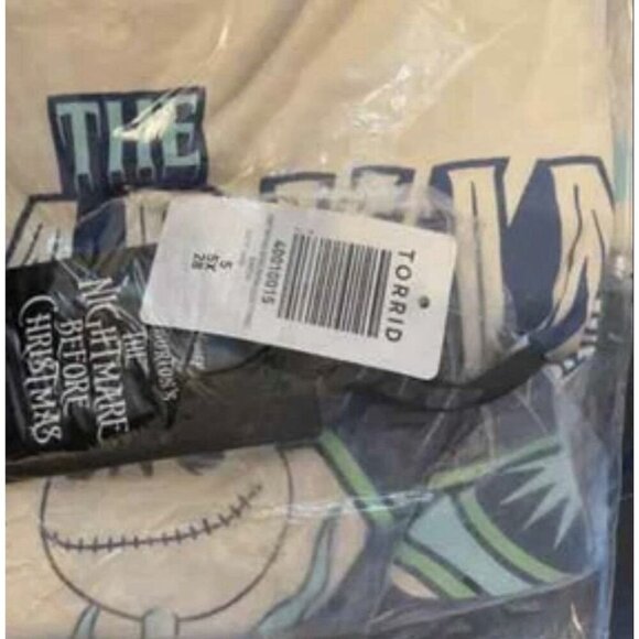 Disney +5 Off-White Pumpkin King Nightmare Before Xmas Graphic Short Sleeve Tee - Picture 6 of 6